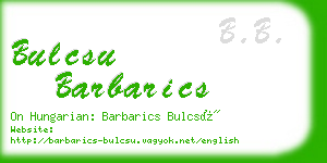 bulcsu barbarics business card